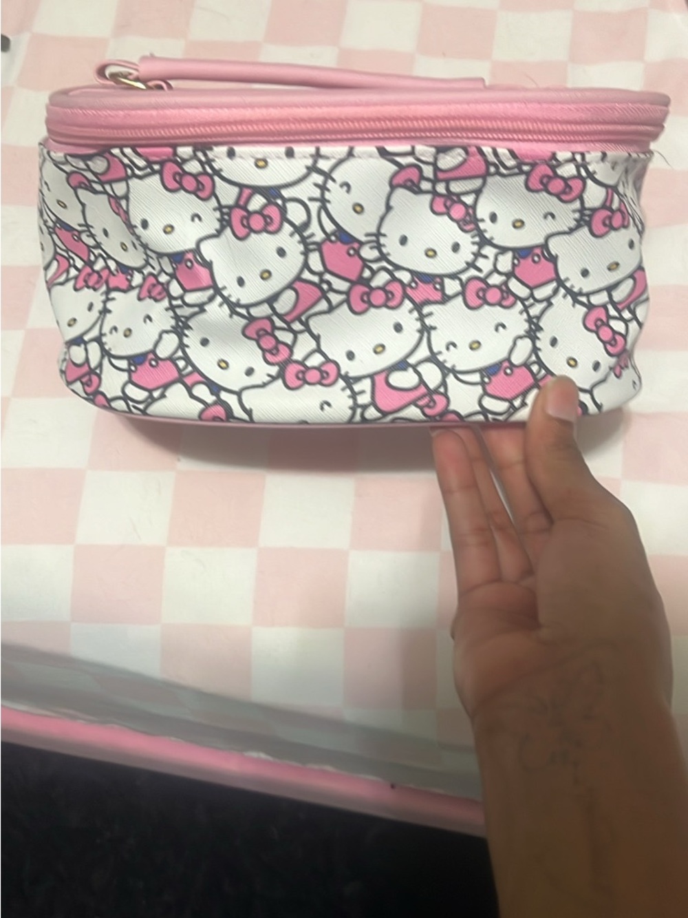 Hello Kitty Pink and White Make Up Bag